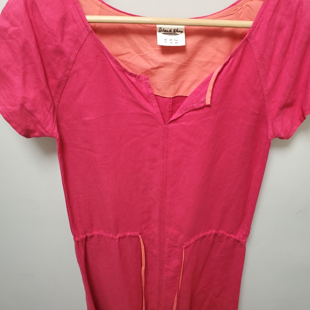 Island Shop | Pink/Orange | Drawstring Dre…